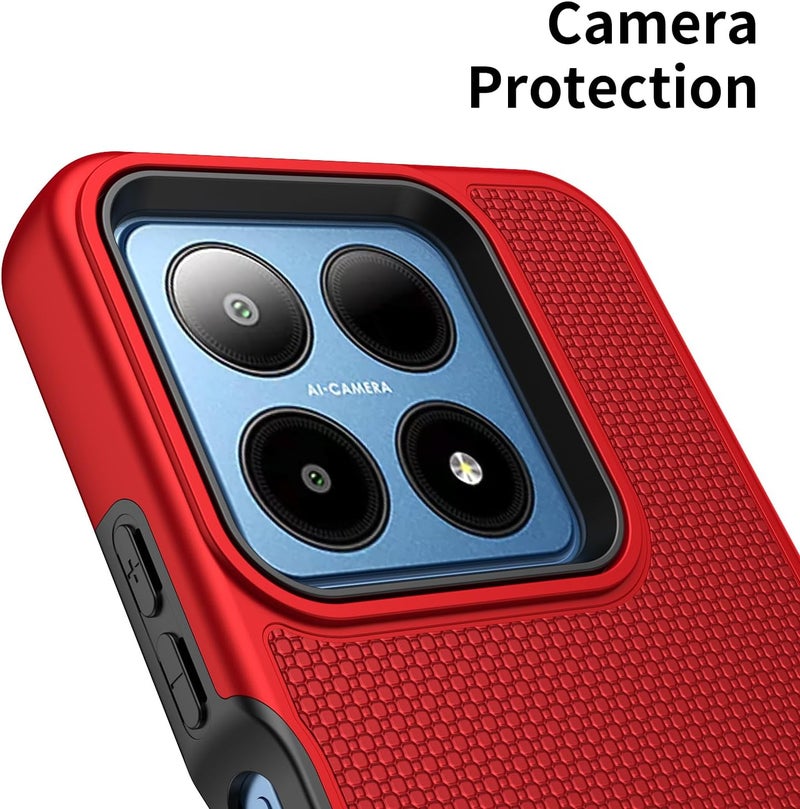 Mocotto for Boost Summit 5G Case with Tempered Glass Screen Protector,Dual Layer Heavy Duty Shockproof Protection (Boost Summit 5G,Red) - Image 5